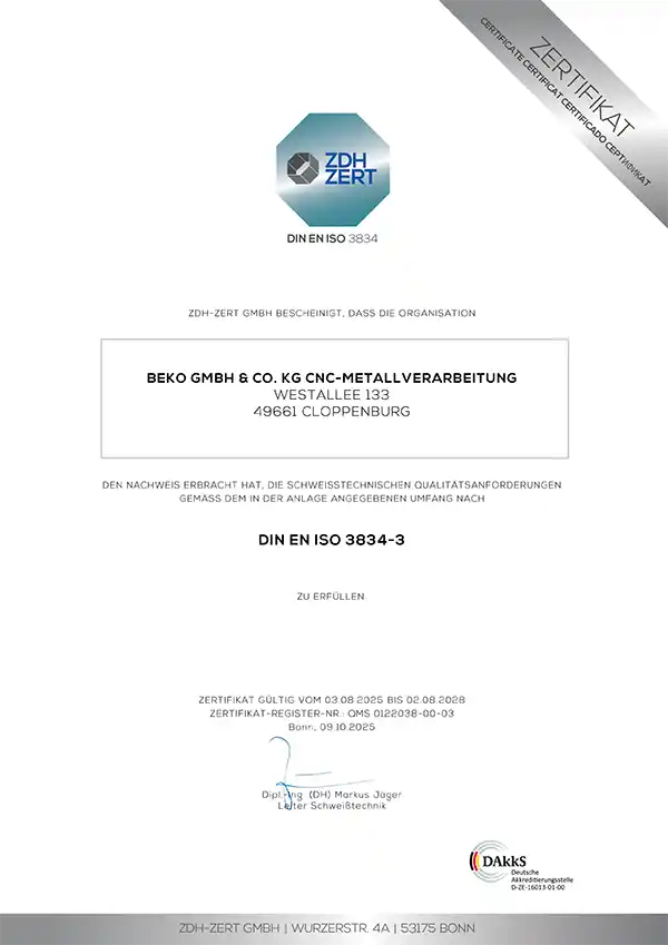 DIN EN 3834 DIN EN 3834